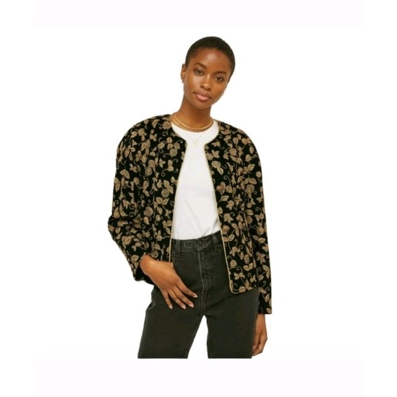 Another Thyme Jackets & Blazers - Vintage Y2K Another Thyme Floral Evening Velour Jacket Large Made in USA